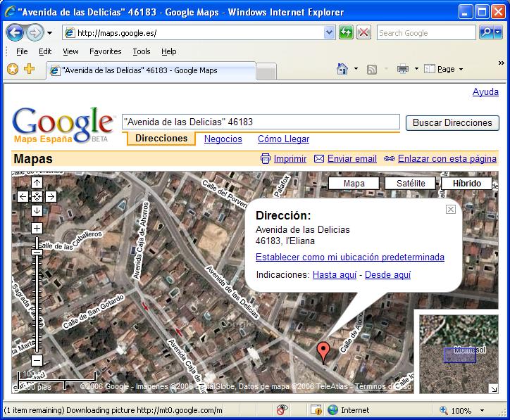 El Blog de L'Eliana: Busca una calle en el nuevo mapa de Google