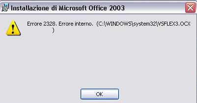Office 2003: errore 2328