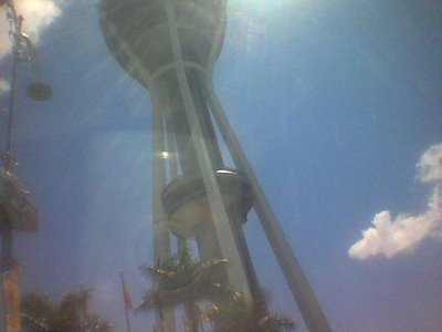 it looks tll this way.. but not so tall as KL Tower la...
