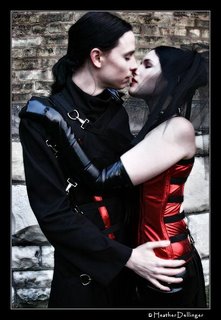 Couple in goth clothes
