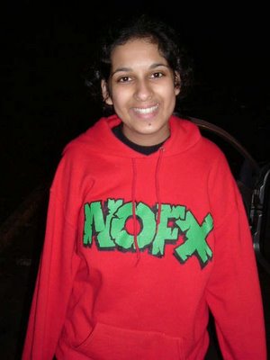 The victim before the robbery of the prized NOFX ARE FOR KIDS hoodie