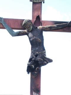 Crucifix outside St Bernadette's, Lancaster. (c) Mike Peatman 2006