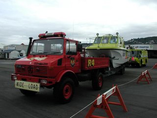 Boat and fire truck