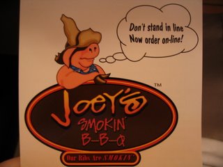 Joey's Smokin' BBQ menu