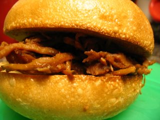 Mini Pulled BBQ Pork Sandwich on Sourdough Roll