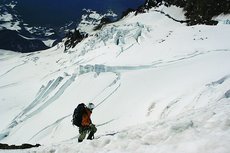 Nate Smith high on Mount Rainier - photo by Michael Buchanan