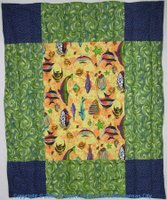 Super sized 9-patch quilt with fish #1