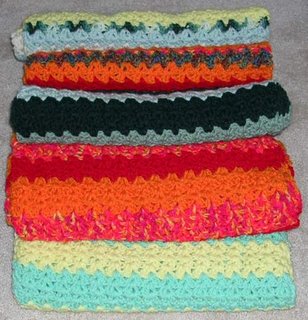 5 crocheted afghans