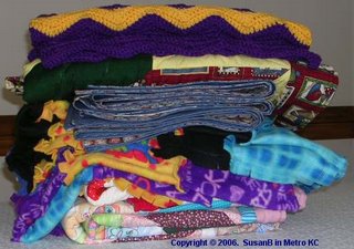 stack of Project Linus blankets