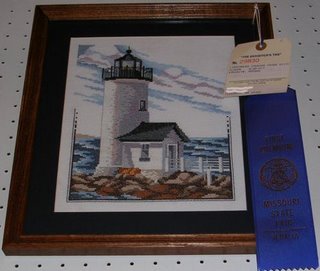 embroidered lighthouse