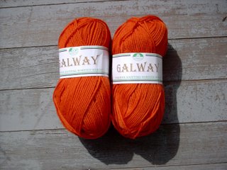 Pretty orange galway that felts like a champ. This is going to be a good knit!
