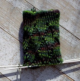 Pomatomus socks from Knitty in Mountain colors Bearfoot in Juniper