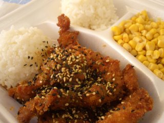 yummy Furikake Chicken on rice with corn