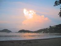 Sunlit clouds at dawn over Zihuatanejo Bay