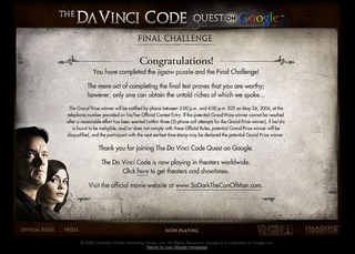 Google Da Vinci Code Quest