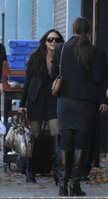 Lindsay Lohan in Black Nylons & Boots