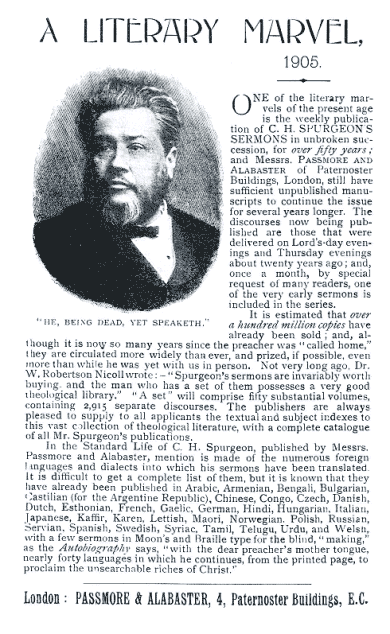 advert for Spurgeon's sermons