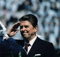 Ronald Reagan saluting