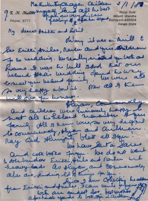 Letter from Mrs. K. M. Mathew, Annammakochamma