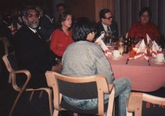 Annikki, Pentti Vuorinen, Raija Pohjanpalo with me at the English Club International Gala in 1987
