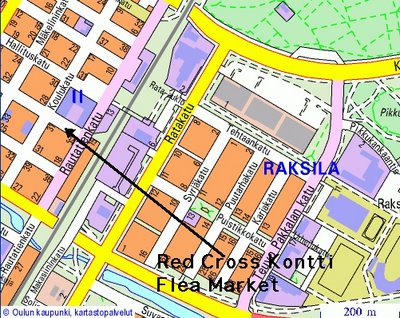 Location of Red Cross Kontti Flea Market