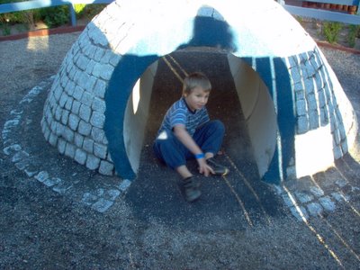 Samu in the cement igloo