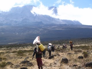Porters passing us on the way to Moir Camp
