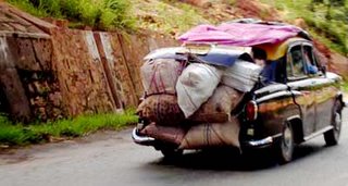 An Ambassador Car on Shillong Road