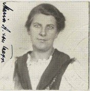 Photograph of Maria von Trapp from her naturalization record, 1944.