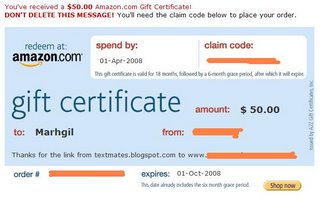 amazon gift certificate for blog links