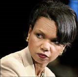 Condoleeza Rice puts on the mean look in January 2006