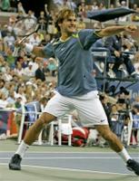 Roger Federer celebrates another US Open win (credit: Yahoo! Sports)
