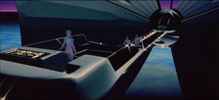 Image: Tron, Yori, and Flynn escape from the bad guys.