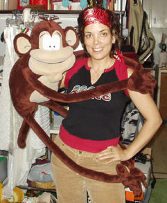 The monkey puppet with one of his 'lady friends' 