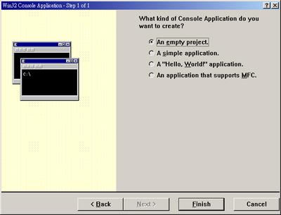 choose An empty project.