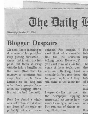 Fake newspaper clipping
