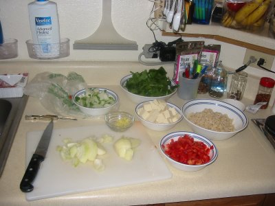 ingredients all laid out for cooking