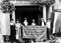 some important women from the national women's party stand in front of their headquarters in 1920. ap photo, stolen from keynews.org.
