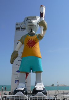 Orrie, the Doha Asian Games mascot, counts the days, hours, minutes and seconds to the start of the 19th Asian Games