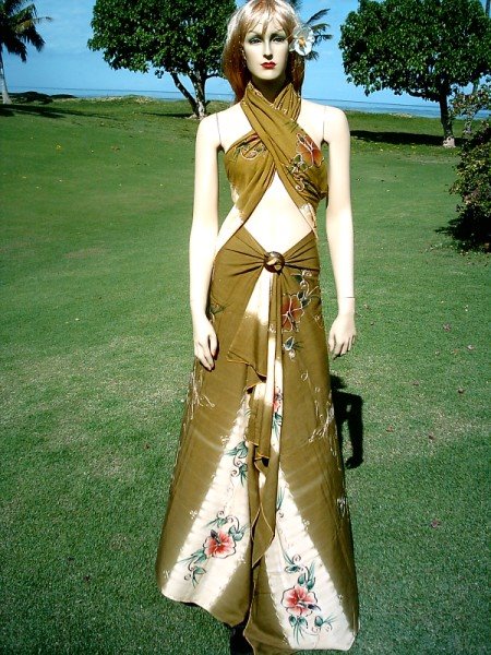 hawaiian sarong wrap dress