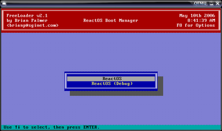 ReactOS Boot Loader Screen