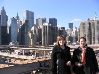 Me & Ana on the Brooklyn bridge overlooking downtown Manhattan