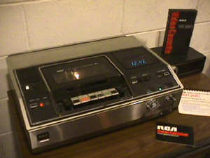 An ancient VCR that looks almost exactly like our old RCA SelectaVision