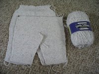 Garter stitch pants in progress