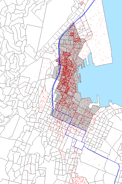 Map of workers in Wellington's CBD