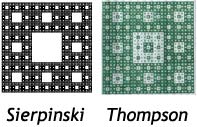A Martin Thompson drawing compared to a Sierpinski Carpet
