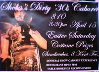 Poster for Sheba's Dirty Thirties Cabaret