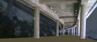 Converting the space under the motorway into an indoor sports venue