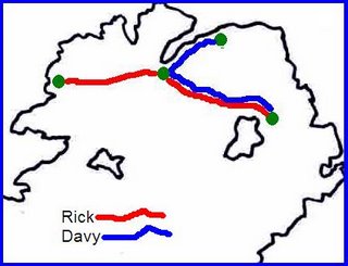 Route Map - Antrim to Donegal and Portrush