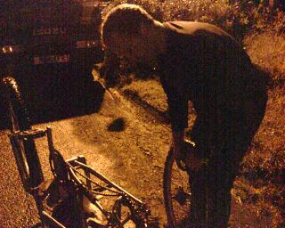 Fixing a puncture a night